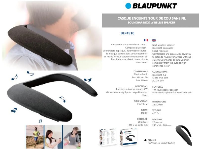 Page n°1 - Fiche technique Blaupunkt BLP4910