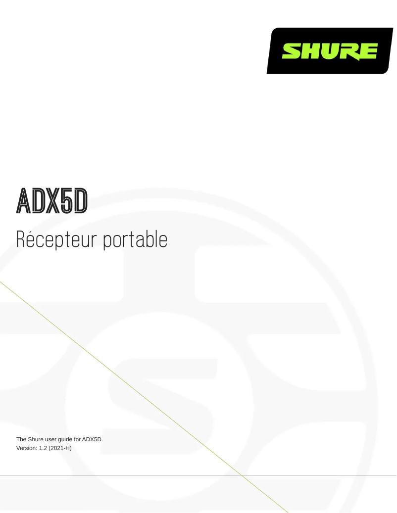 Image de la première page du manuel de l'appareil ADX5D