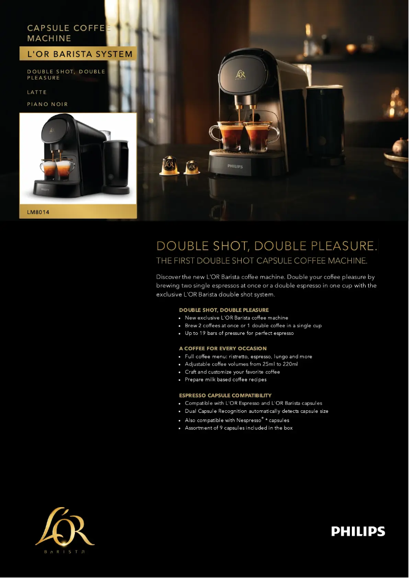 Image de la première page du manuel de l'appareil L'Or Barista LM8014