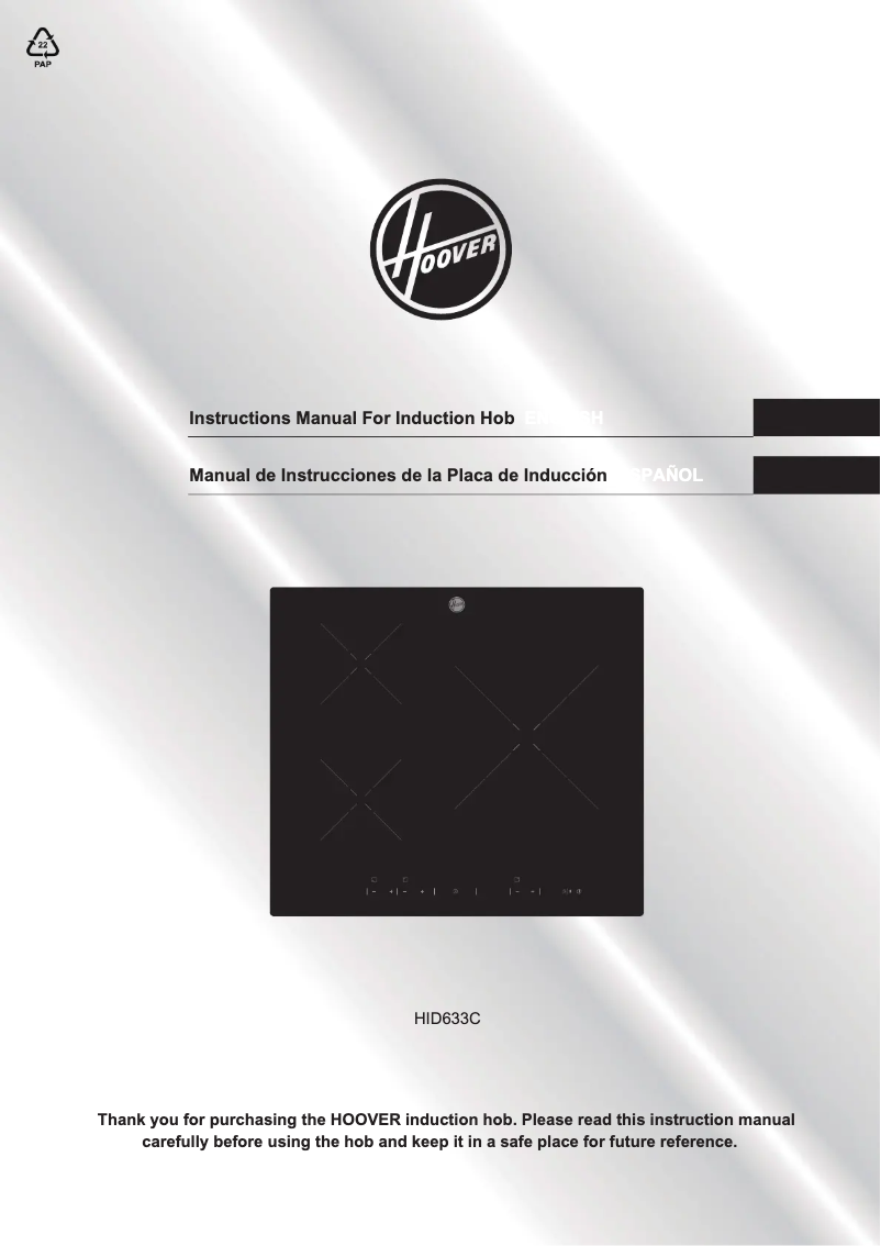 Page 1 de la notice Manuel utilisateur Hoover HID633C