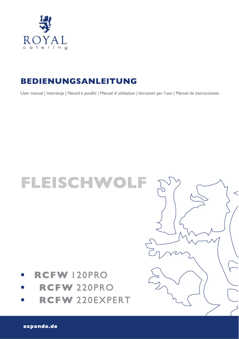 Página 1 del manual Manual de usuario Royal Catering RCFW-220EXPERT