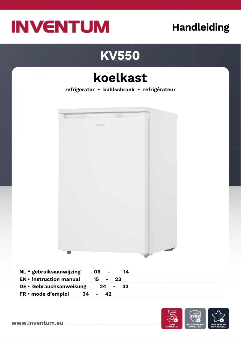Page n°1 - Manuel utilisateur Inventum KV550