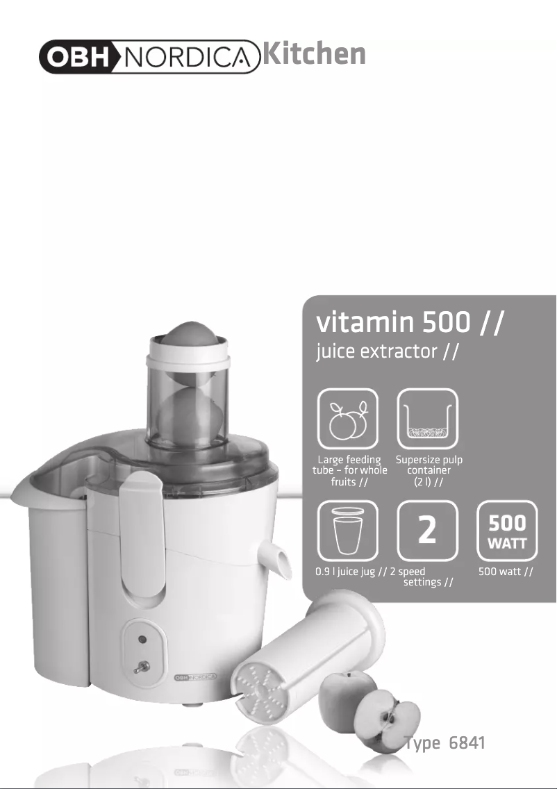 Página 1 del manual Manual de usuario OBH Nordica Vitamin 500 6841