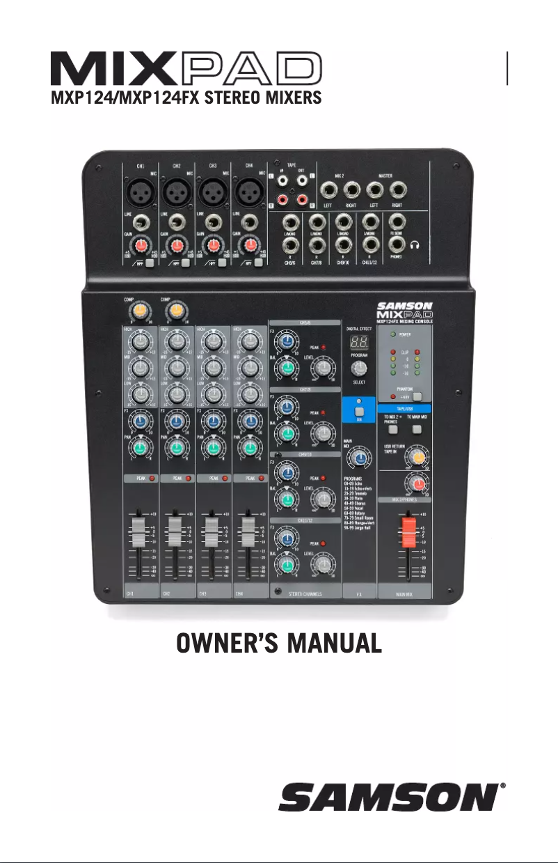 Image de la première page du manuel de l'appareil MixPad MXP124FX