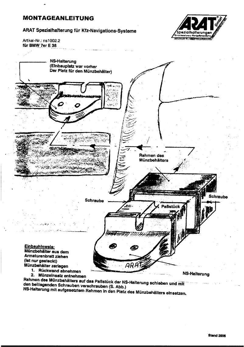 Page 1 de la notice Manuel utilisateur Arat NS1002.2