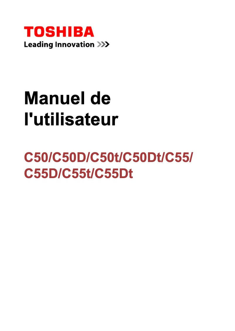 Page 1 de la notice Manuel utilisateur Toshiba Satellite C50D-A