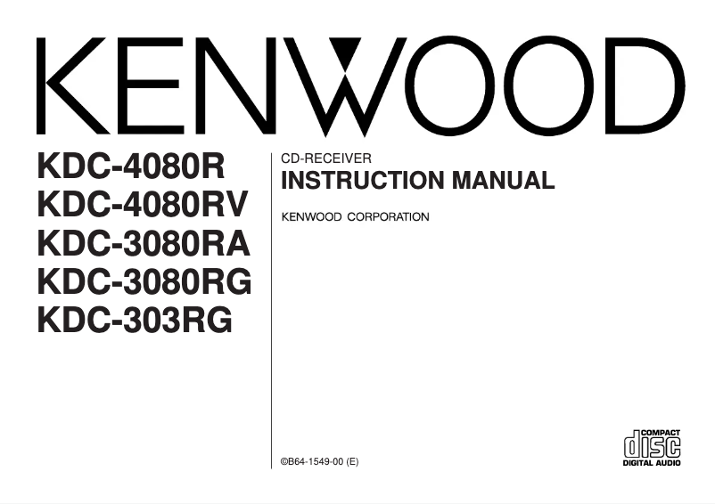 Page n°1 - Manuel utilisateur Kenwood KDC-4080R