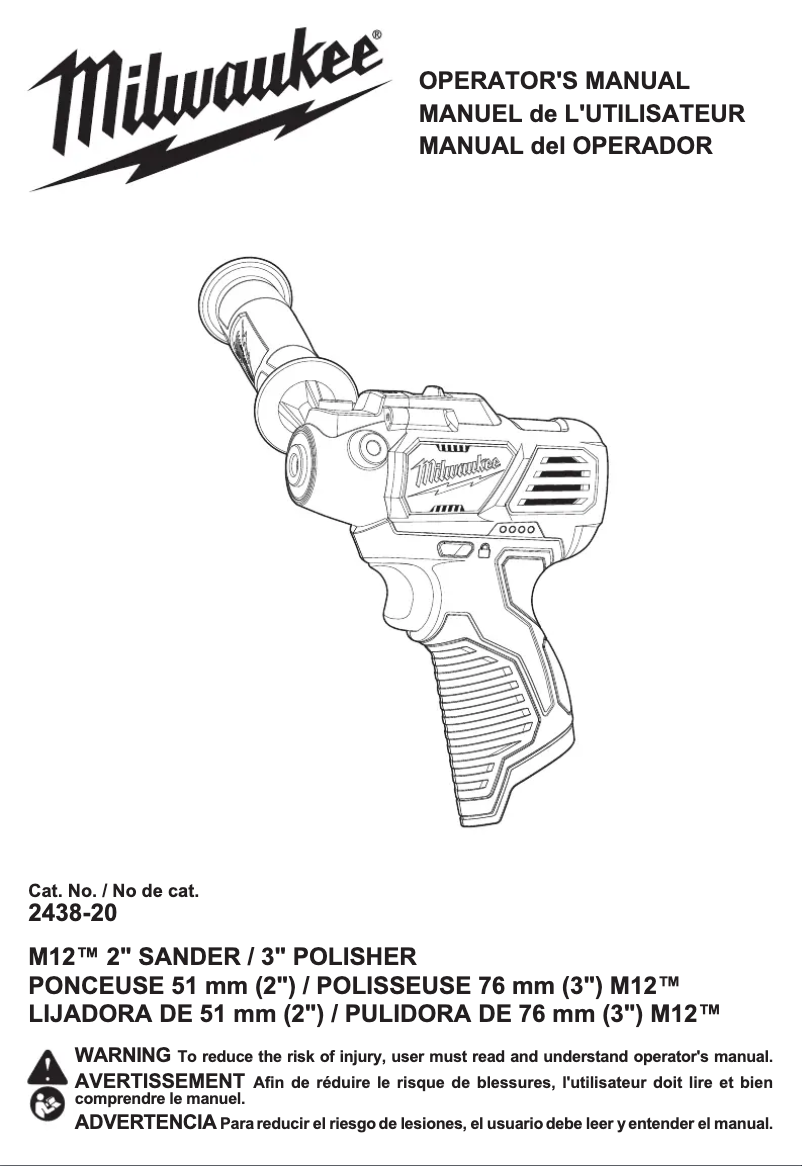 Page n°1 - Manuel utilisateur Milwaukee M12 2438-22