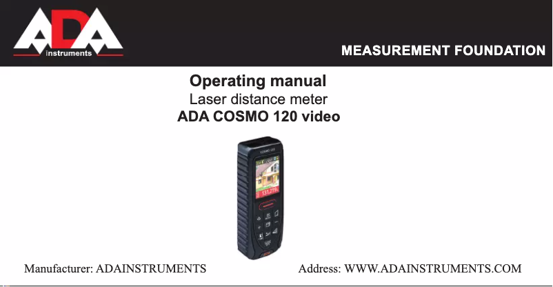 Page 1 de la notice Manuel utilisateur ADA COSMO 120