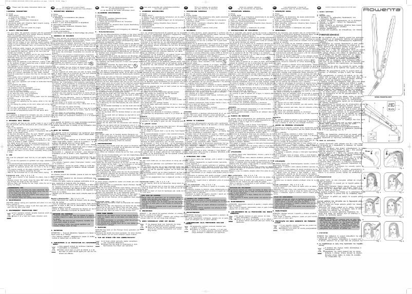 Image de la première page du manuel de l'appareil Liss & Curl SF4412