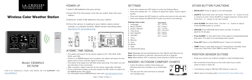 Image de la première page du manuel de l'appareil C85845V3