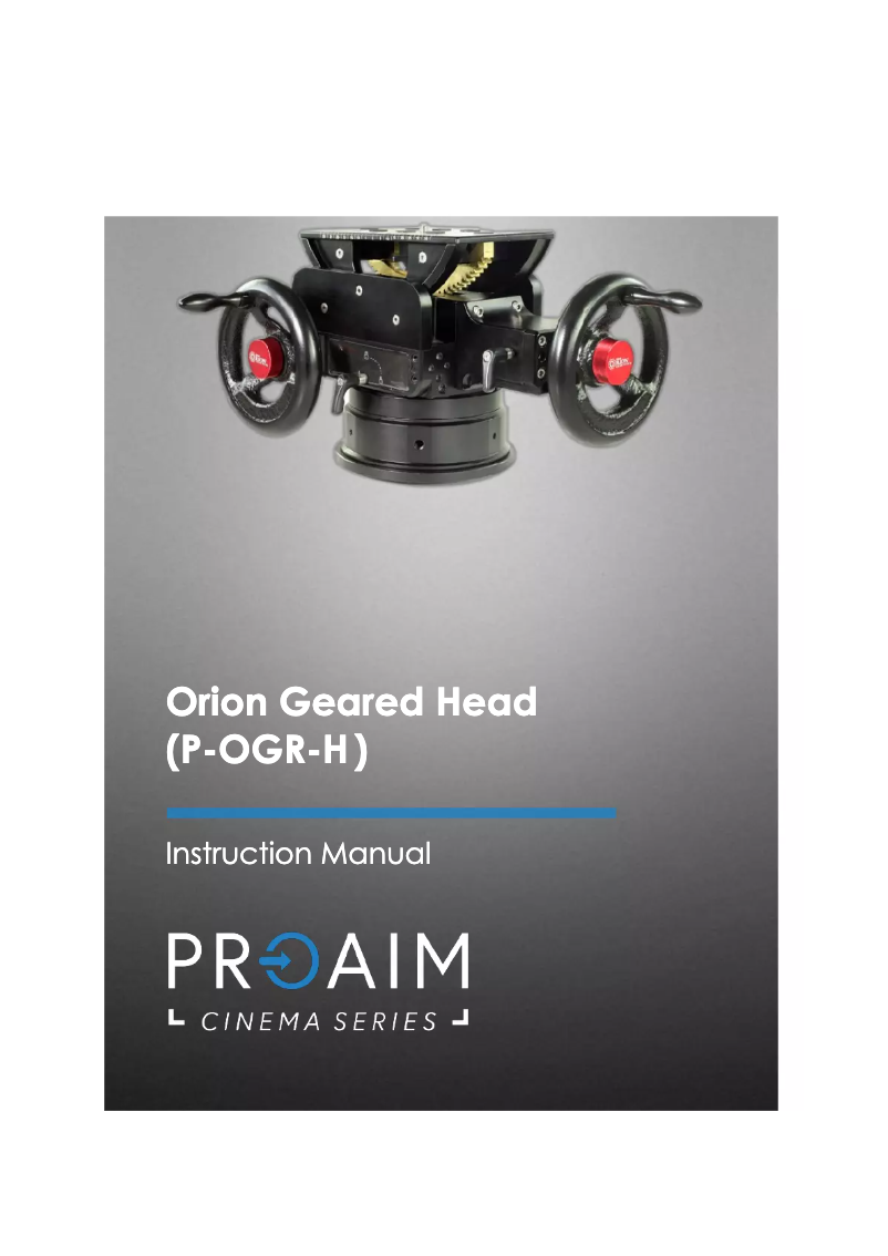 Page n°1 - Manuel utilisateur Proaim Orion