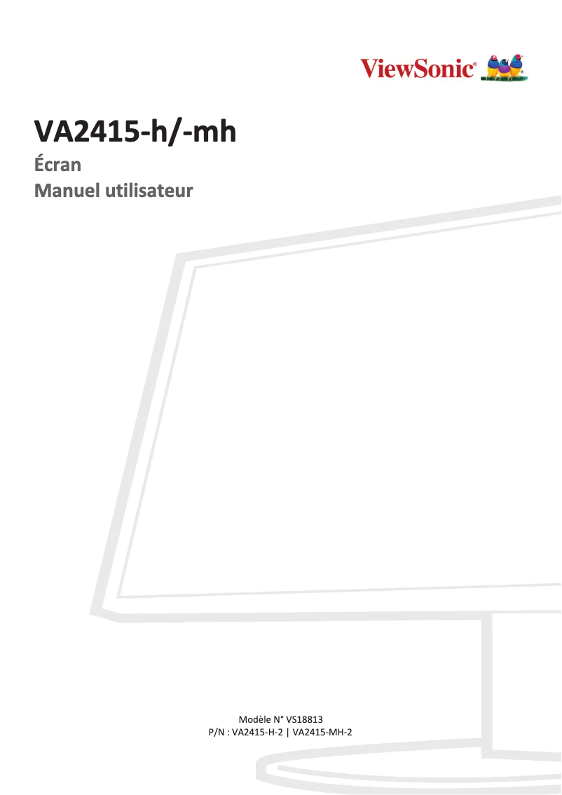 Page 1 de la notice Manuel utilisateur Viewsonic VA2415-H-2