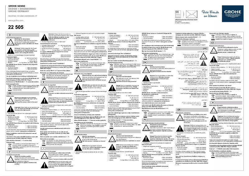 Página 1 del manual Manual de usuario Grohe 22601LN0