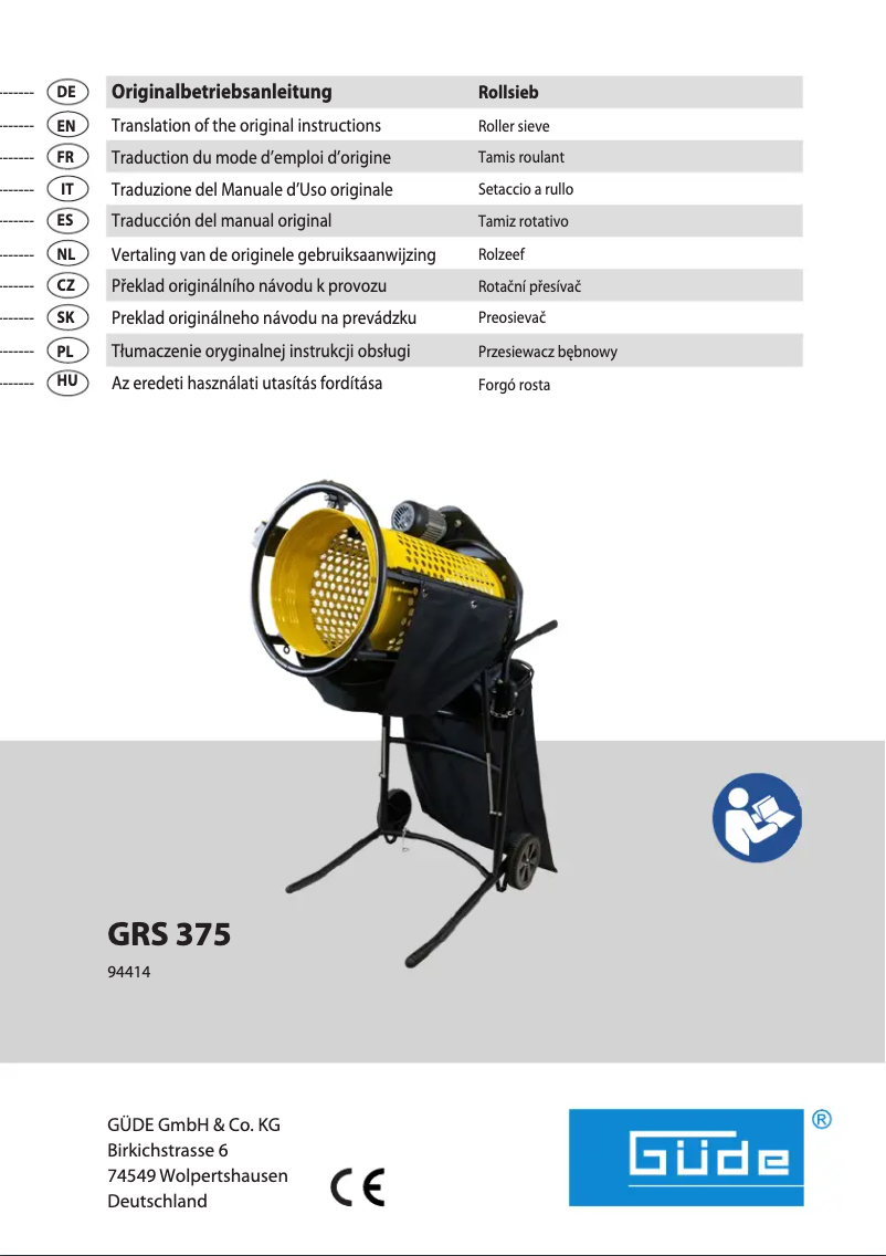 Page n°1 - Manuel utilisateur Güde GRS 375