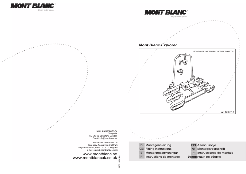 Page 1 de la notice Manuel utilisateur Mont Blanc TowExplore 2