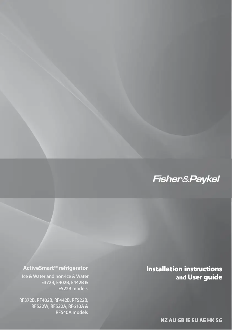 Page 1 de la notice Manuel utilisateur Fisher & Paykel E522BRE5