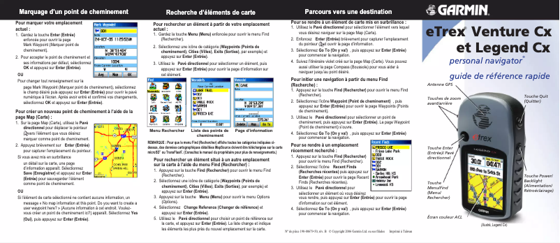Image de la première page du manuel de l'appareil eTrex legend Cx