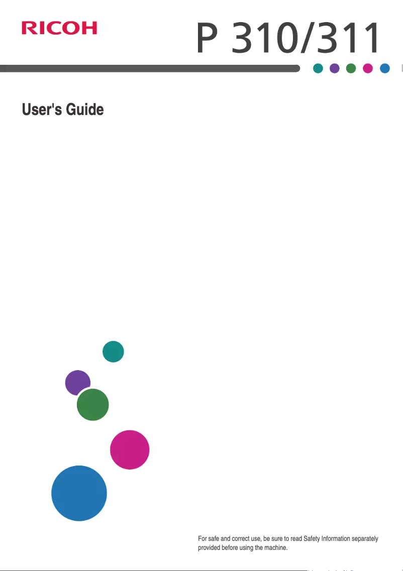 Page 1 de la notice Manuel utilisateur Ricoh P 311