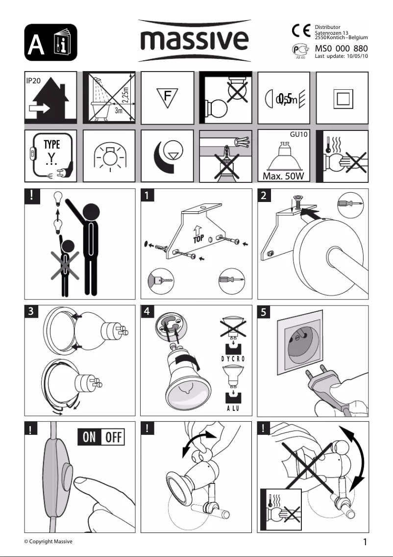 Page 1 de la notice Manuel utilisateur Massive Kico 56310/55/30
