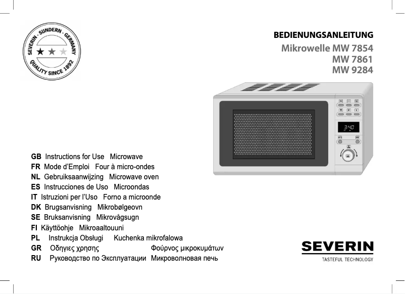 Page 1 de la notice Manuel utilisateur Severin MW 7758
