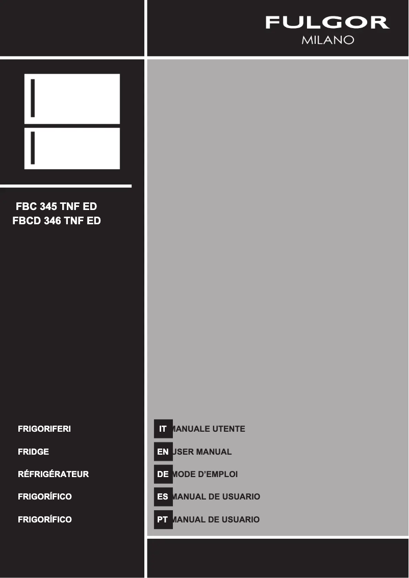 Page 1 de la notice Manuel utilisateur Fulgor Milano FBC 345 TNF ED