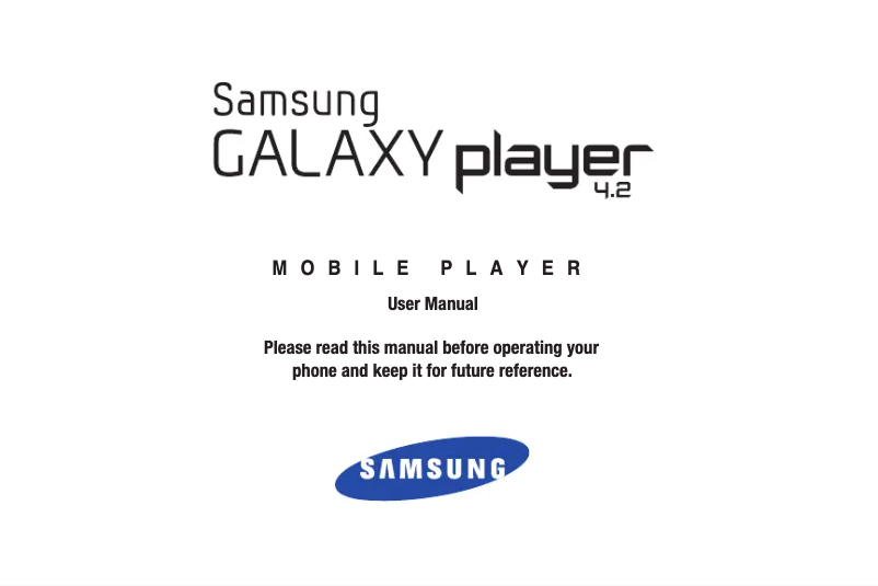 Page 1 de la notice Manuel utilisateur Samsung Galaxy Player 4.2