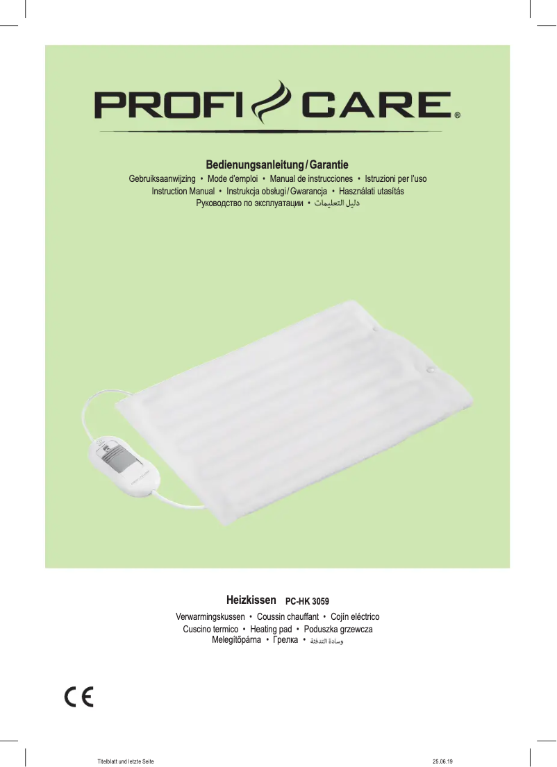 Page n°1 - Manuel utilisateur ProfiCare PC-HK 3059