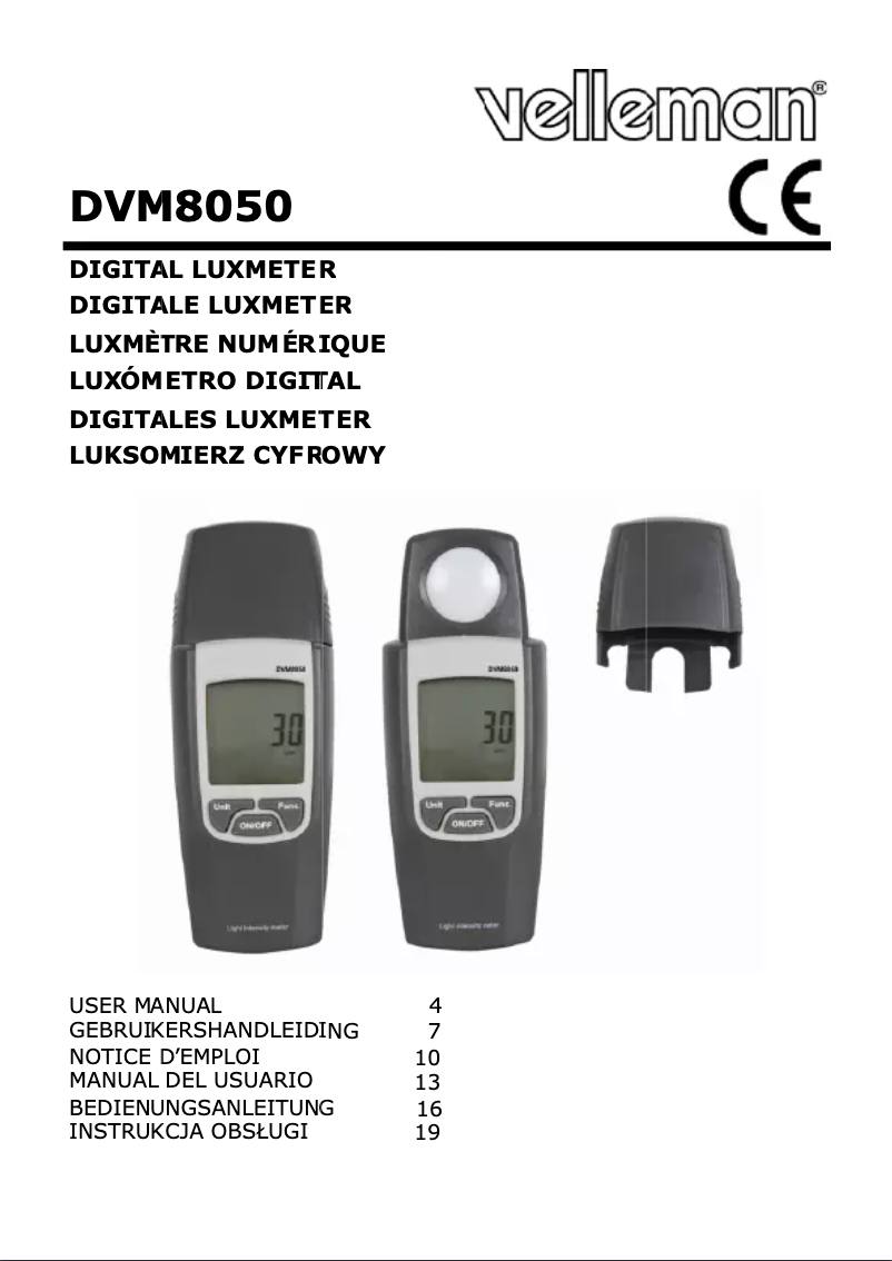 Page n°1 - Manuel utilisateur Velleman DVM8050