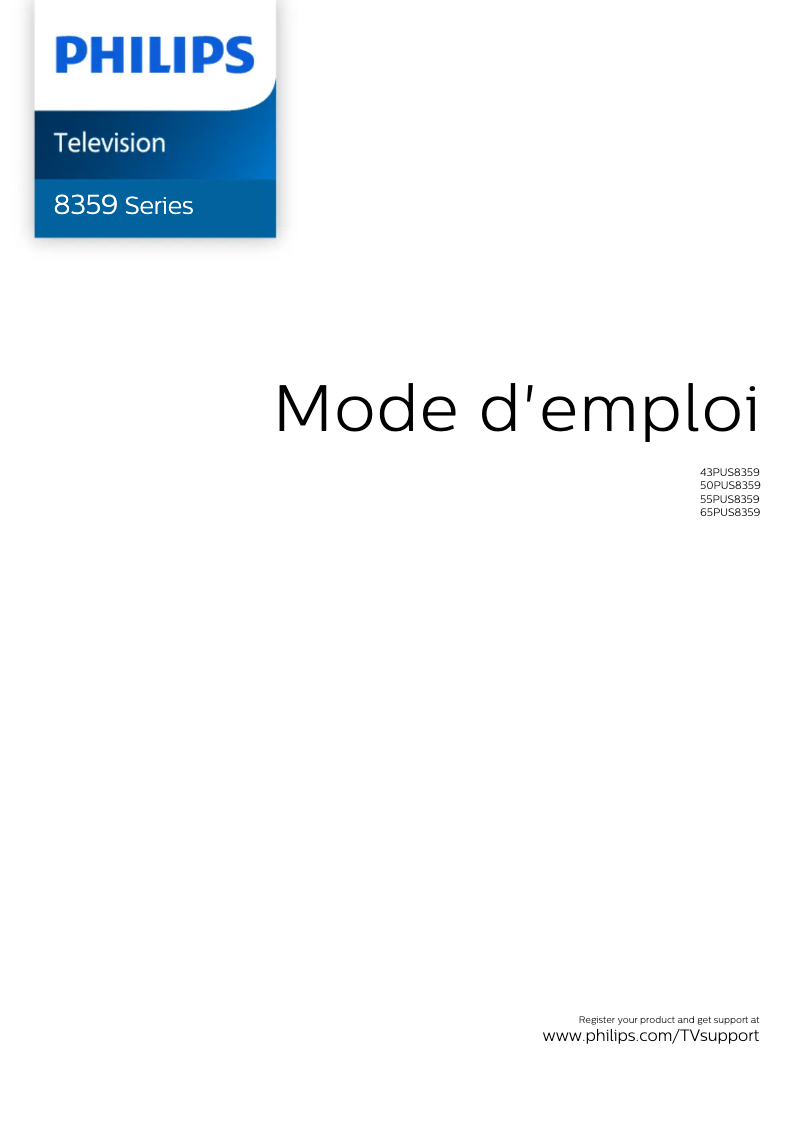 Image de la première page du manuel de l'appareil 50PUS8359