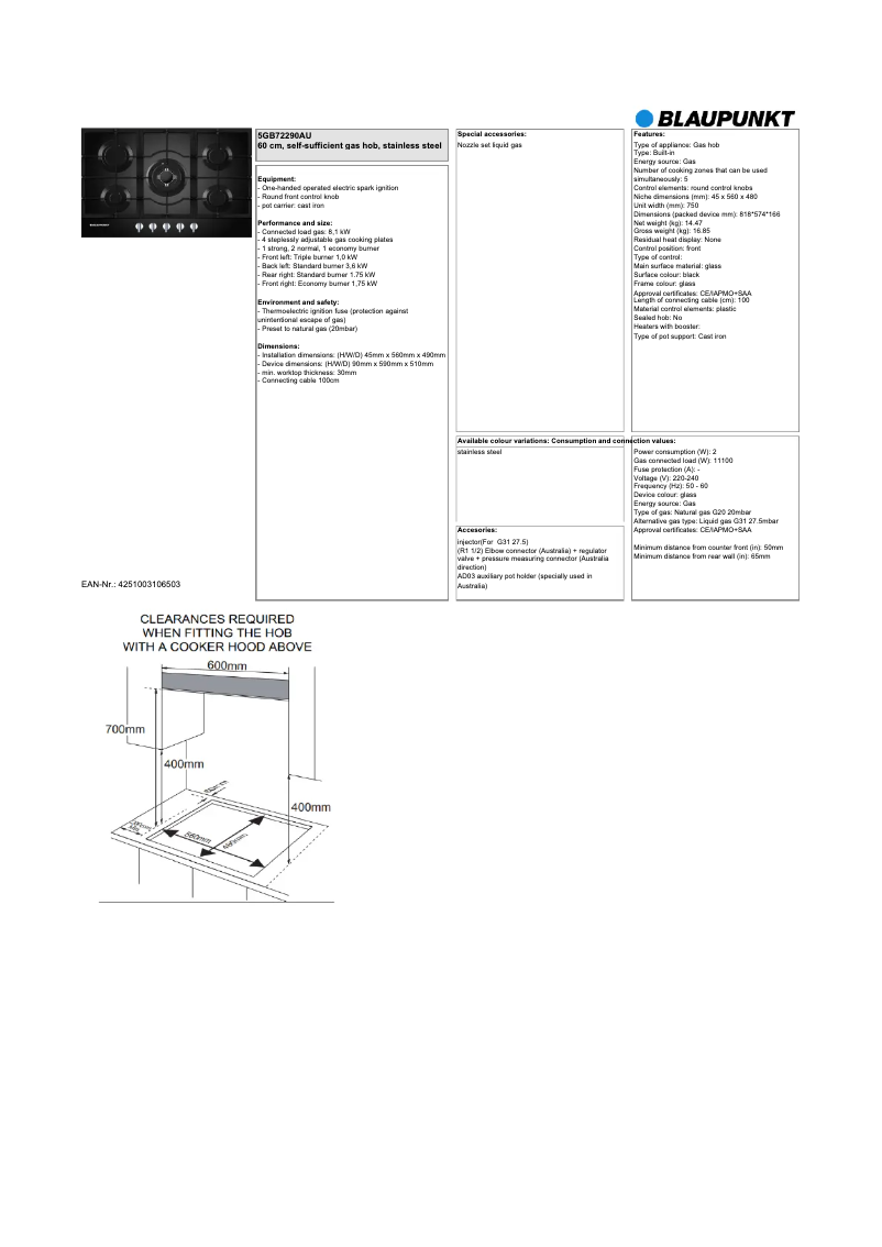 Image de la première page du manuel de l'appareil 5GB72290AU