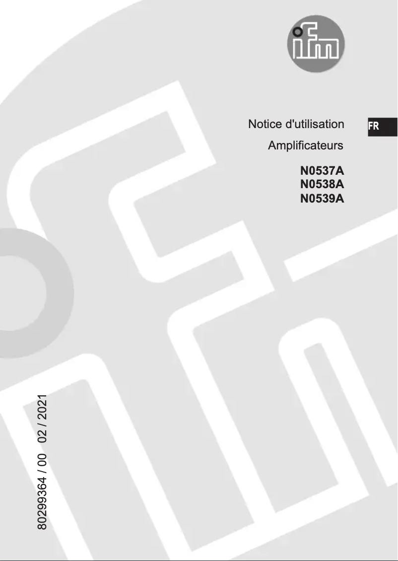 Page 1 de la notice Manuel utilisateur IFM N0537A
