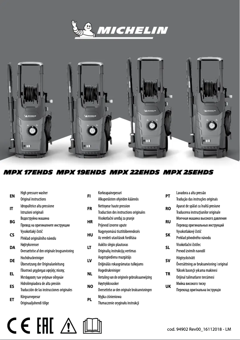 Page 1 de la notice Manuel utilisateur Michelin MPX 25EHDS