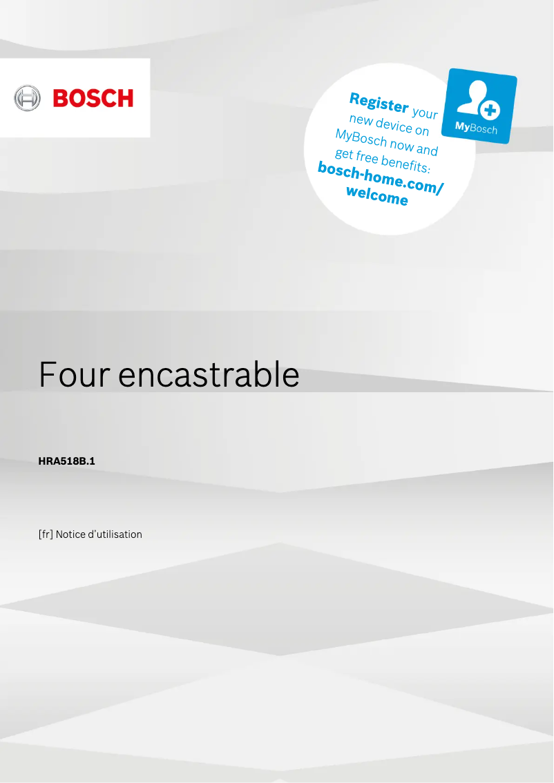 Page 1 de la notice Fiche technique Bosch Serie 6 HRA518BS1