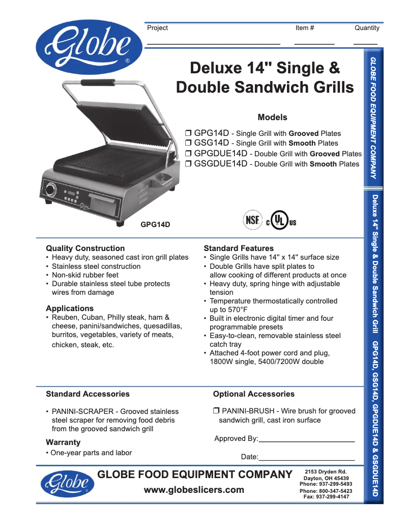 Image de la première page du manuel de l'appareil GPG14D