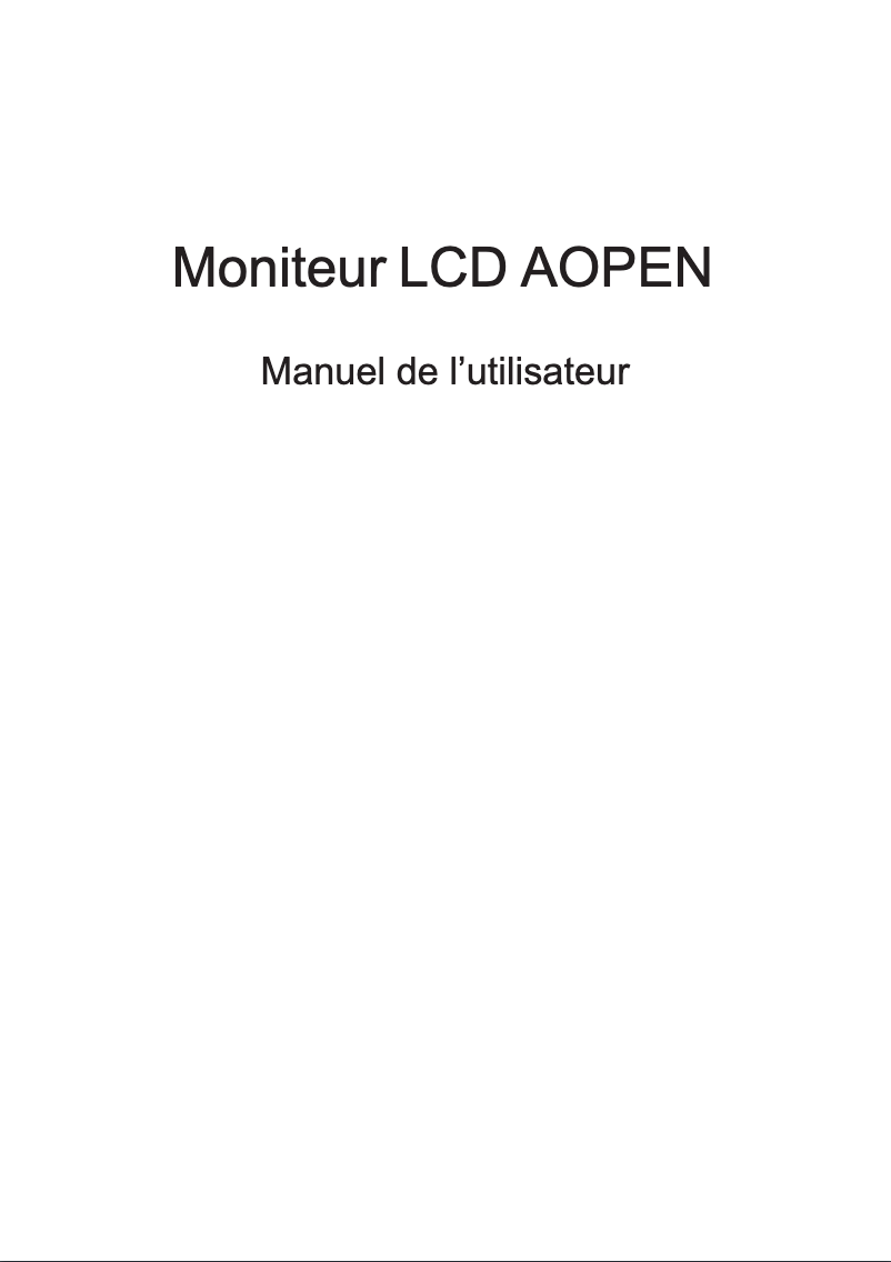Page 1 de la notice Manuel utilisateur Aopen 27XC1R P