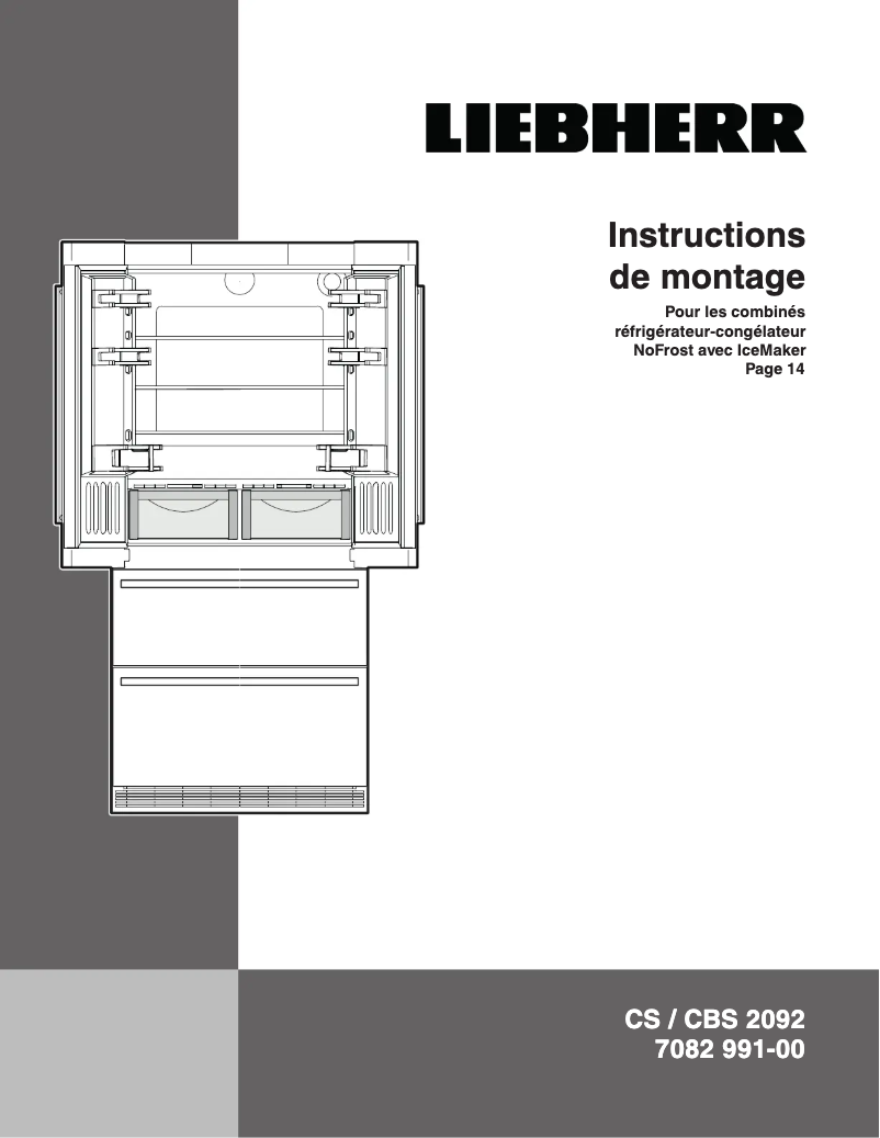 Page n°1 - Guide d'installation Liebherr CBS-2092