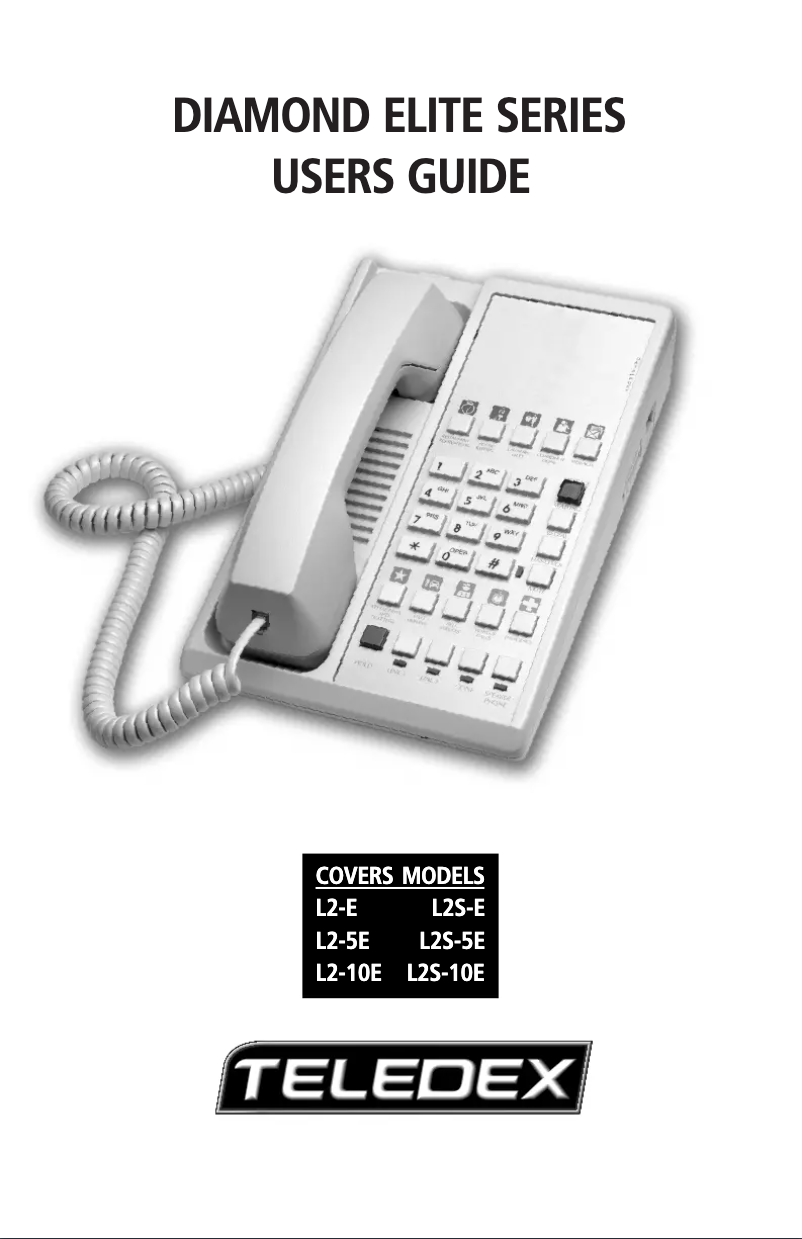 First page image of the manual for Diamond Elite L2S-E