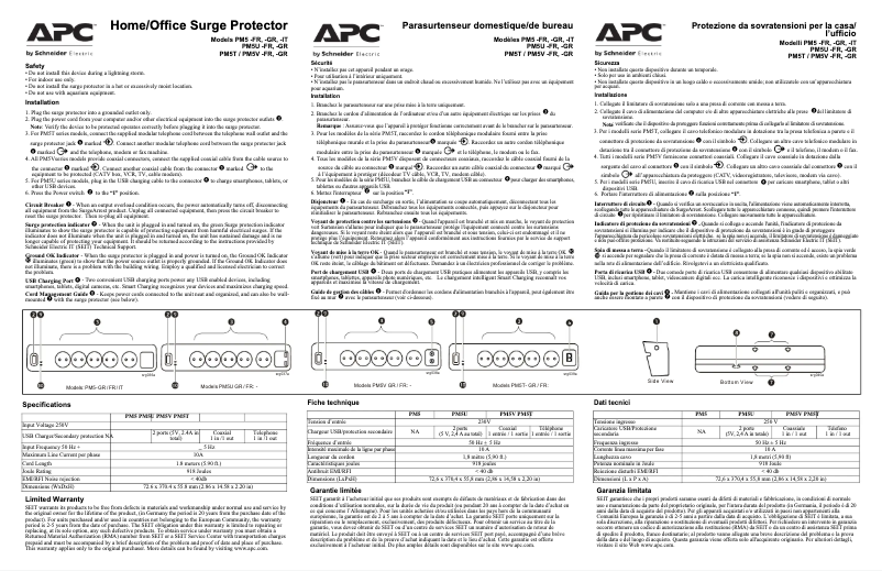 Page 1 de la notice Manuel utilisateur APC PM5-GR