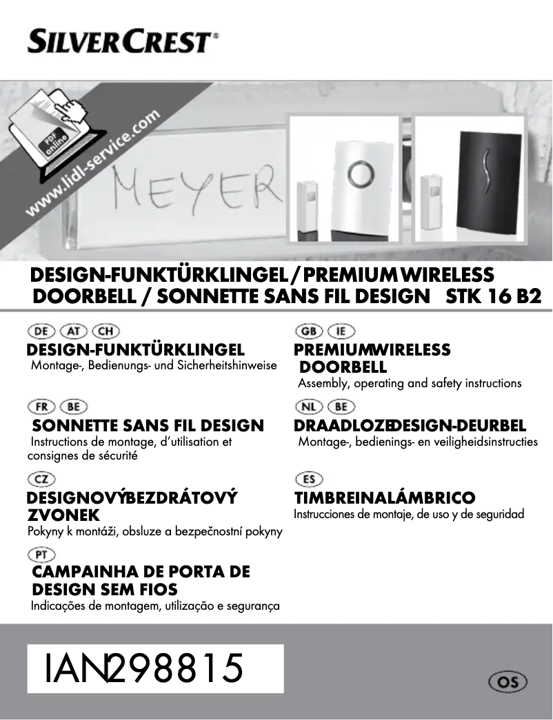 Page n°1 - Manuel utilisateur SilverCrest IAN 104412