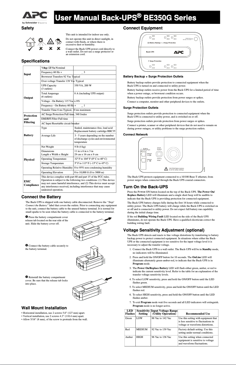 Image de la première page du manuel de l'appareil BE350G-CN