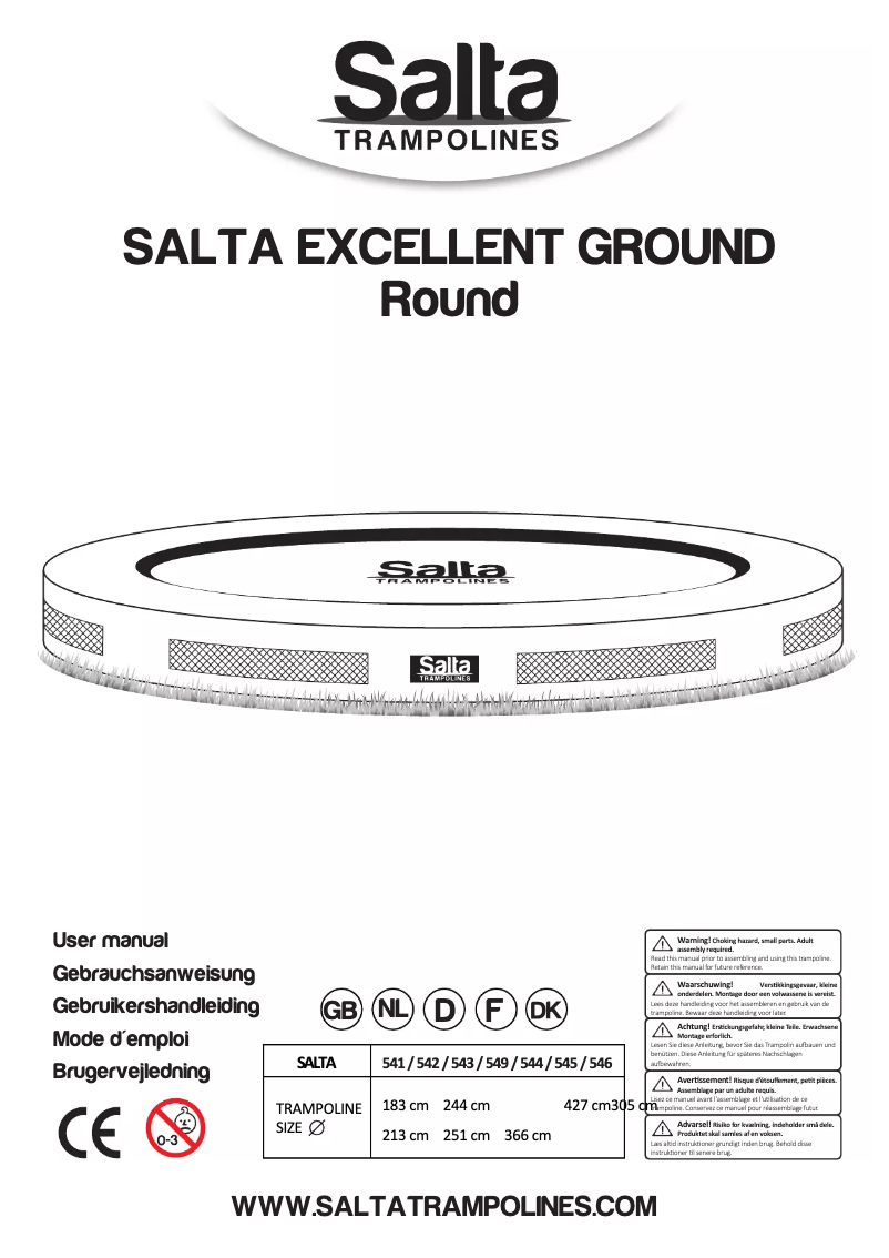 Page 1 de la notice Manuel utilisateur Salta Excellent Ground 183 cm