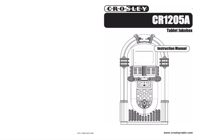 Page n°1 - Manuel utilisateur Crosley CR1205A