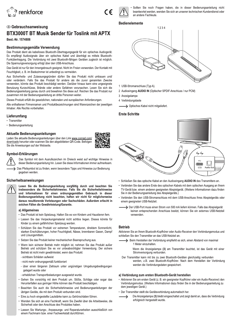 Image de la première page du manuel de l'appareil BTX-3000T