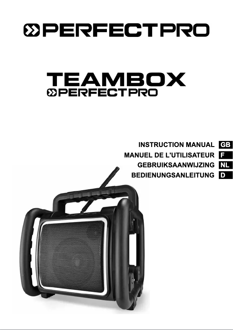Page n°1 - Manuel utilisateur PerfectPro Teambox TBX1
