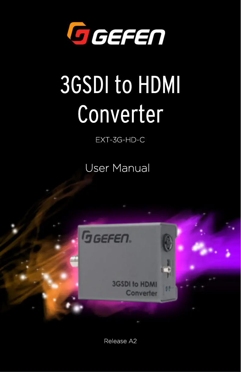 Page 1 de la notice Manuel utilisateur Gefen EXT-3G-HD-C