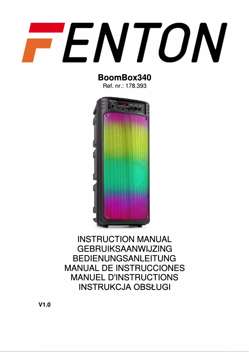 Image de la première page du manuel de l'appareil BoomBox340