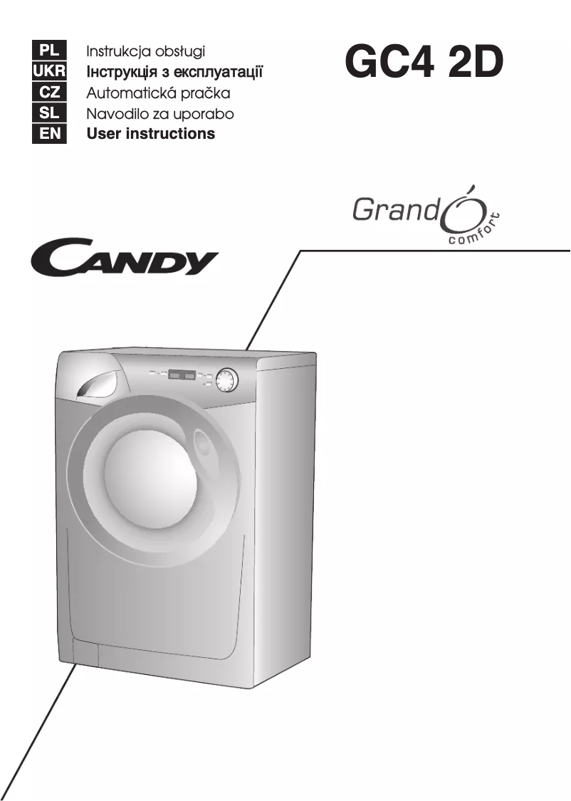 Page n°1 - Manuel utilisateur Candy GC4 1272D3/2-S