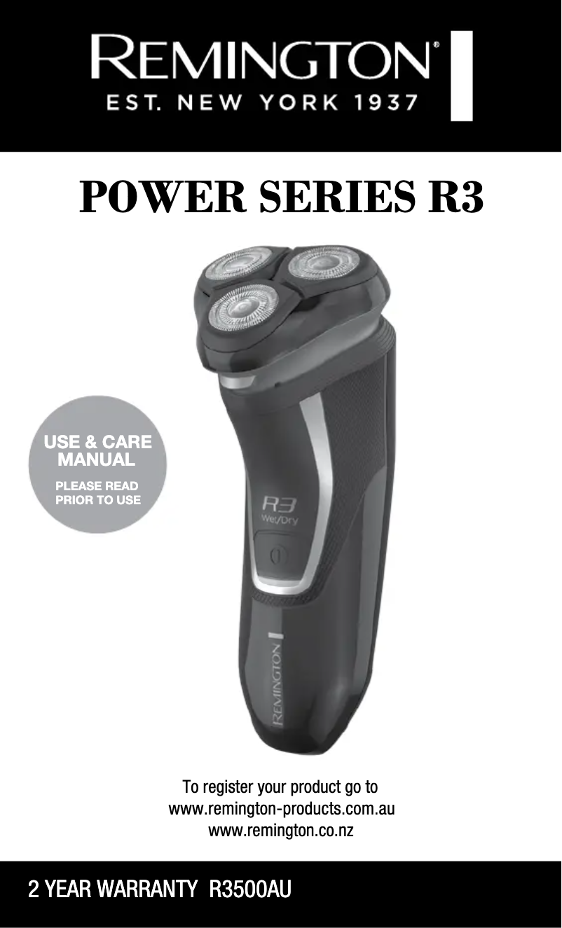 Page 1 de la notice Manuel utilisateur Remington Power R3 R3500AU