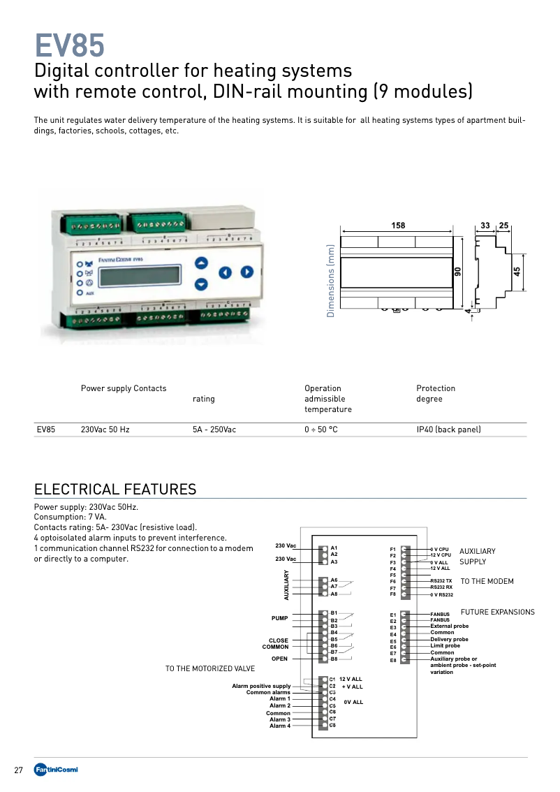 Image de la première page du manuel de l'appareil EV85